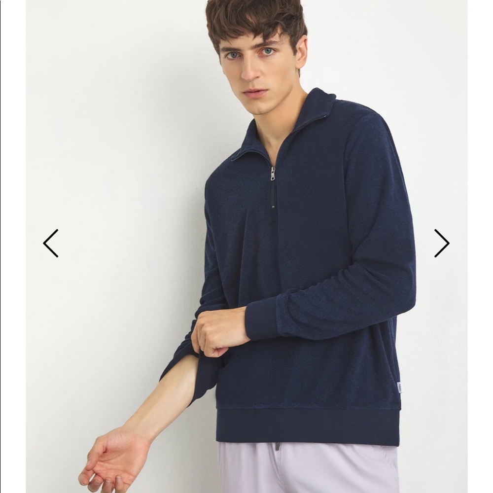 Onia mens towel terry pullover